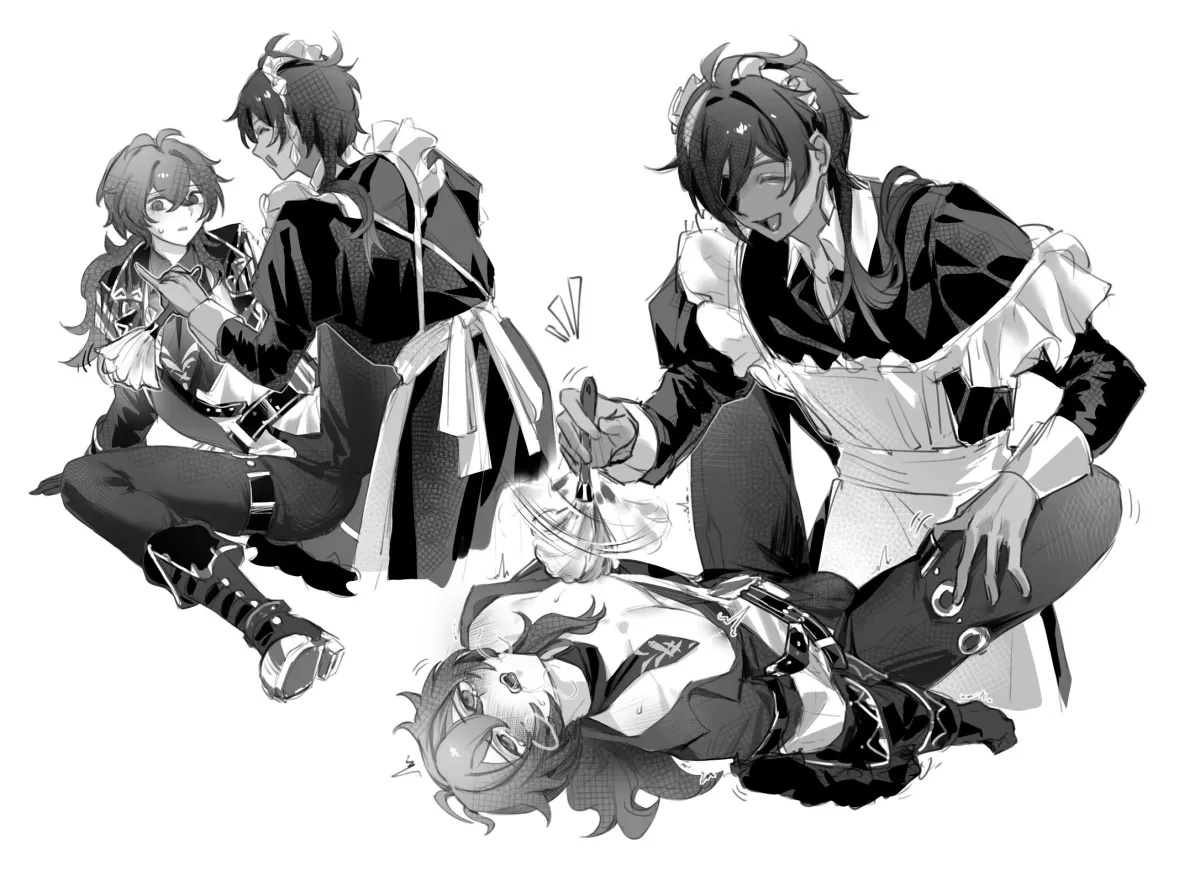 Diluc (Genshin Impact), Kaeya (Genshin Impact) by Zehuij