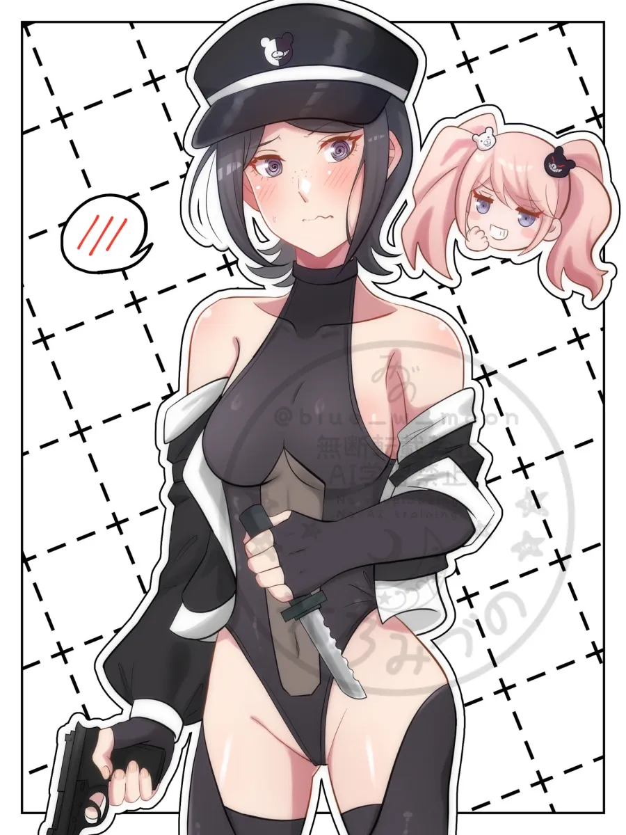 Enoshima Junko, Monokuma by Blue W Moon