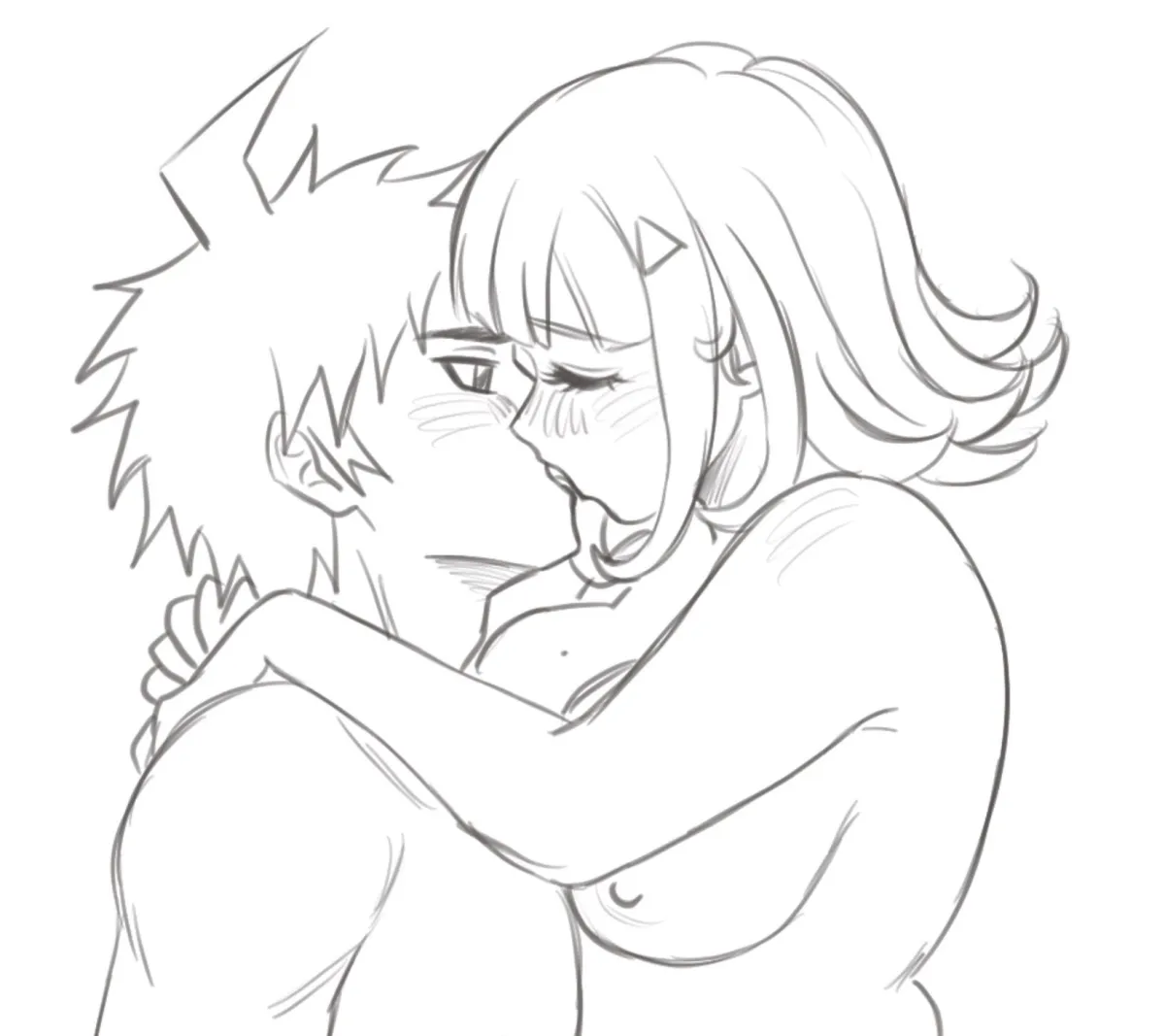 Nanami Chiaki, Hinata Hajime by Veggiemist