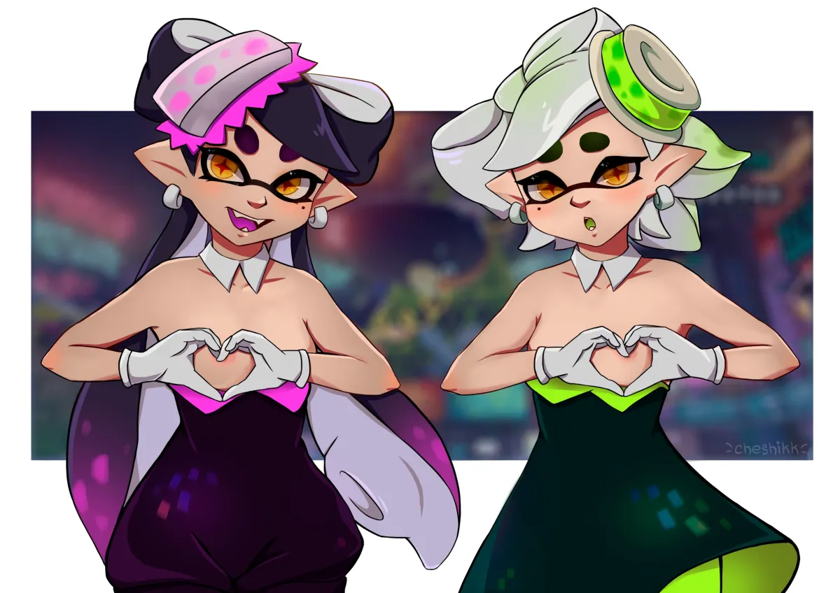 Callie (Splatoon), Marie (Splatoon) by Cheshikk