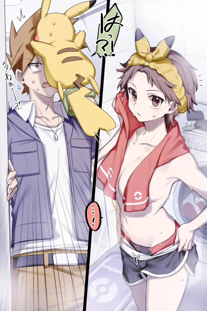 Pikachu, Red (Pokemon) by 88 (Einnimnech)