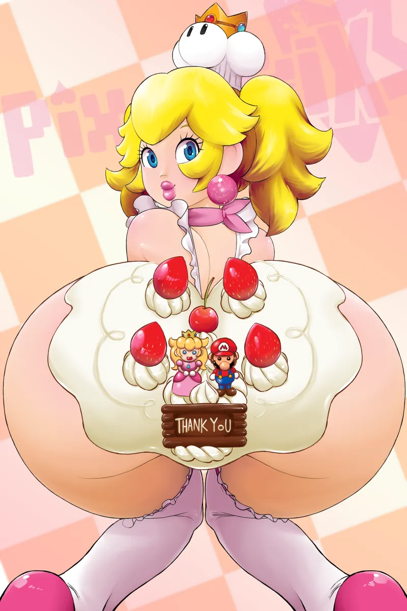 Princess Peach, Mario by Pixaltrix