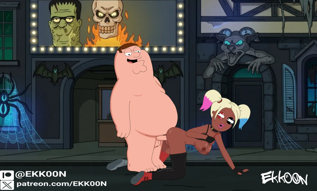 Harley Quinn, Peter Griffin by Ekk00N