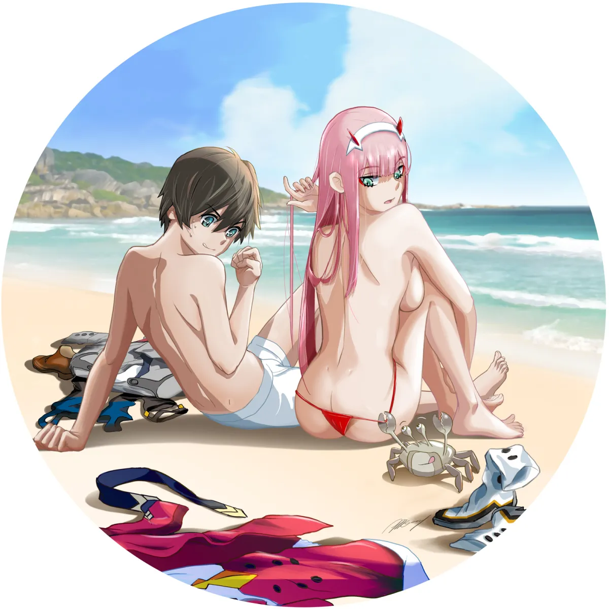 Zero Two (Darling In The Franxx), Hiro (Darling In The Franxx) by Albyee