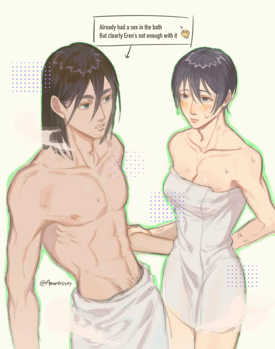 Mikasa Ackerman, Eren Yeager by Amantes404