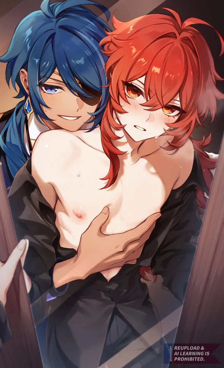Diluc (Genshin Impact), Kaeya (Genshin Impact) by Yuu (Isis7796)