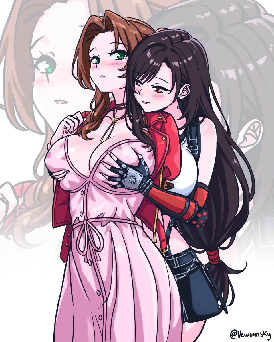 Tifa Lockhart, Aerith Gainsborough by Vewuinsky