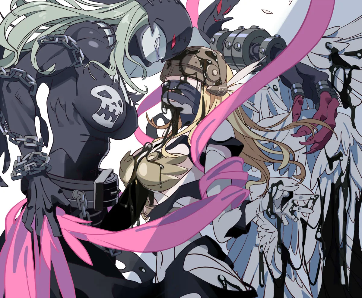 Angewomon, Ladydevimon by Futa Yuri Ryona