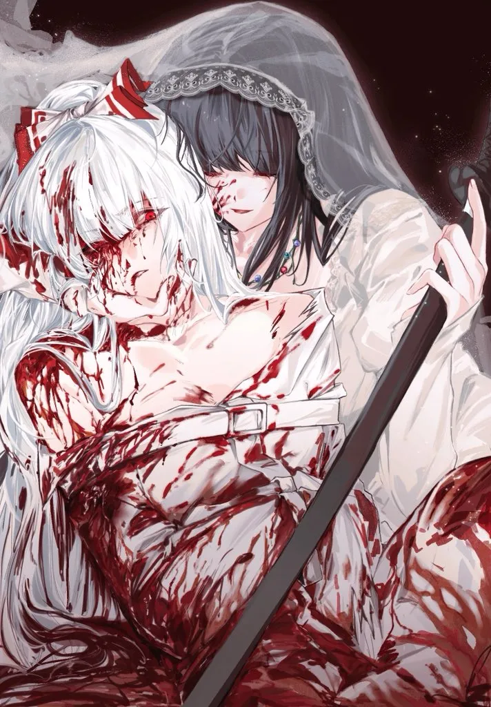Fujiwara No Mokou, Houraisan Kaguya by Alulue1