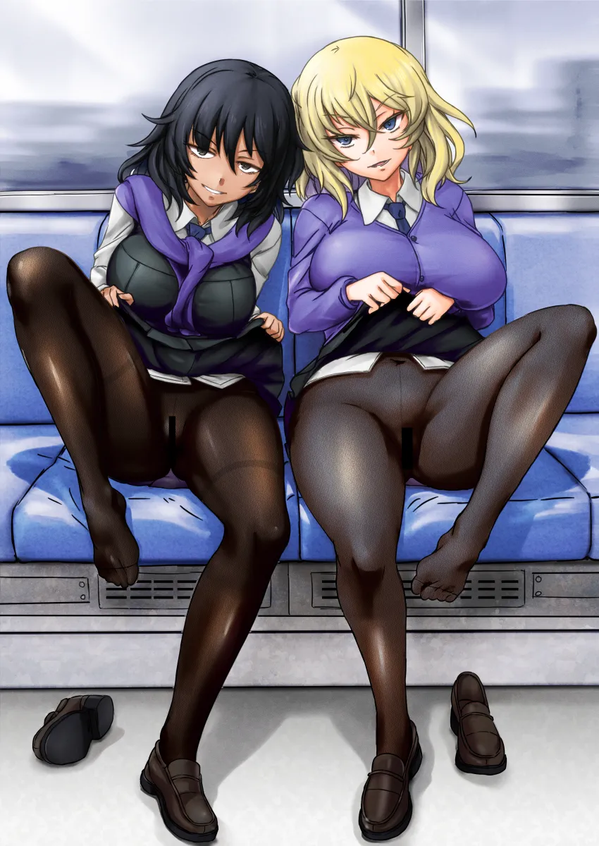 Andou (Girls Und Panzer), Oshida (Girls Und Panzer) by Nabeyu
