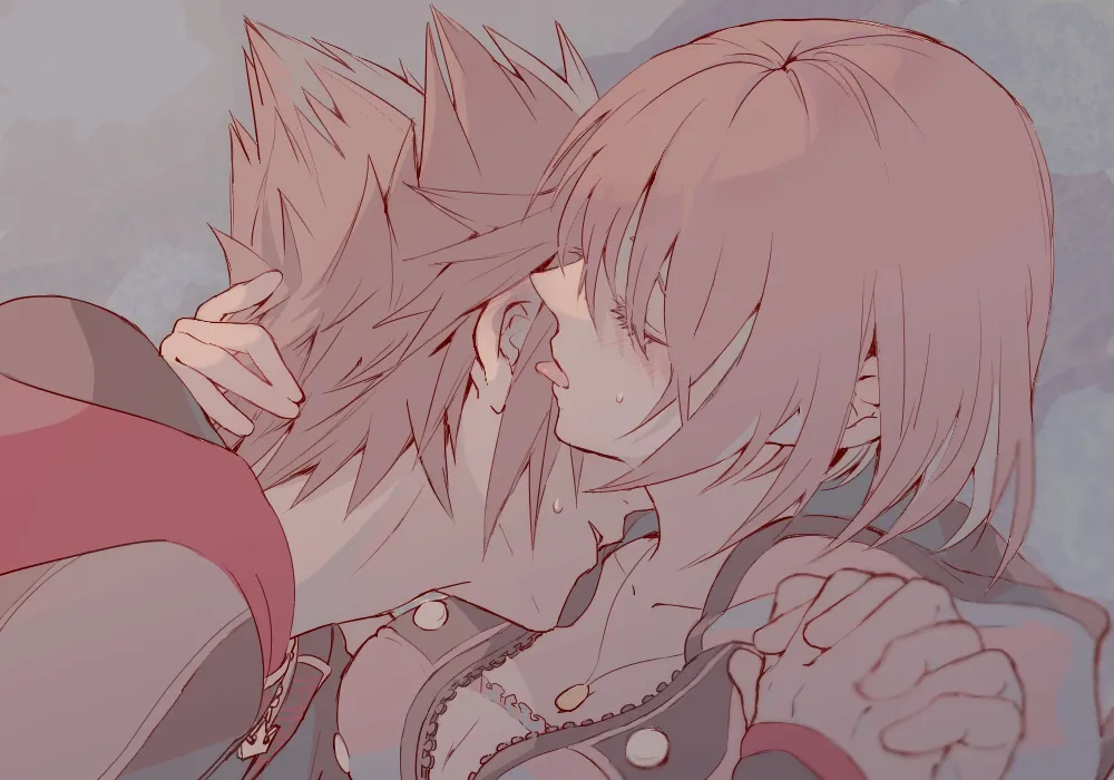 Sora (Kingdom Hearts), Kairi (Kingdom Hearts) by Ramochi (Auti)