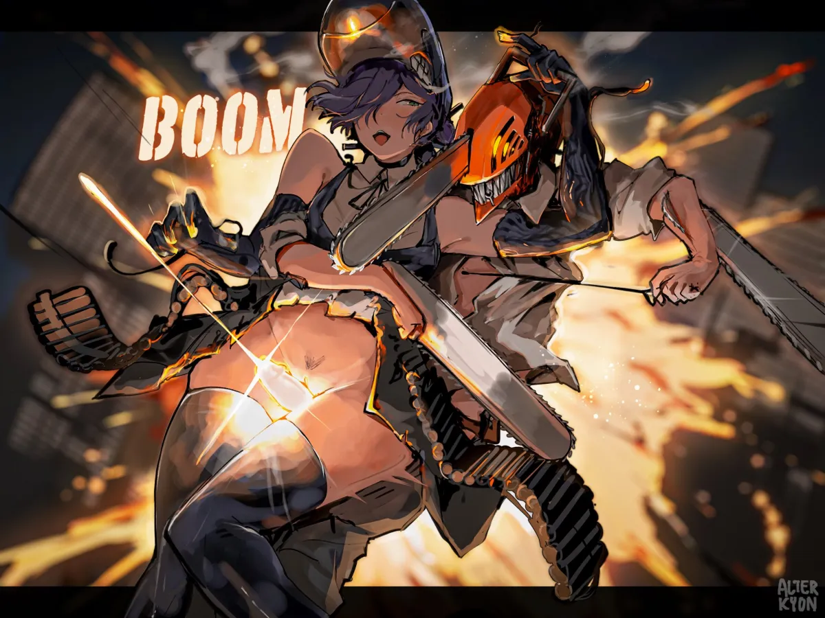 Reze (Chainsaw Man), Denji (Chainsaw Man) by Alterkyon