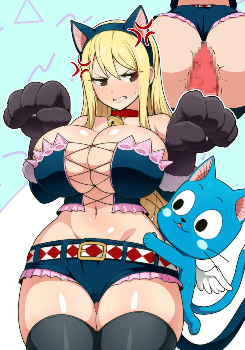 Lucy Heartfilia, Happy (Fairy Tail) by Dr.orga