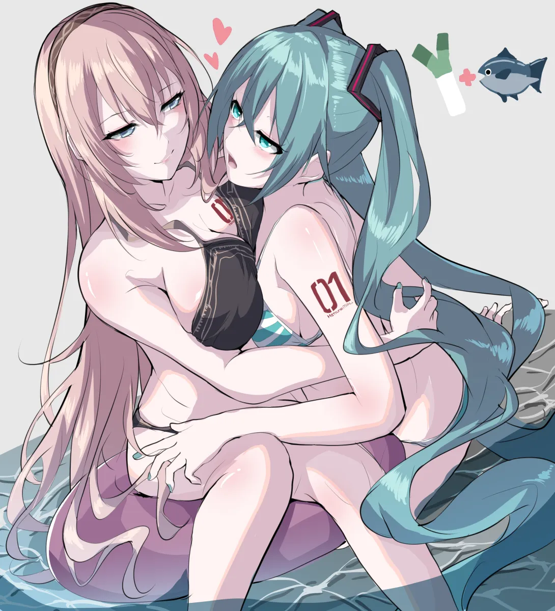 Hatsune Miku, Megurine Luka by Shiroinu (Shiroinu 283P)