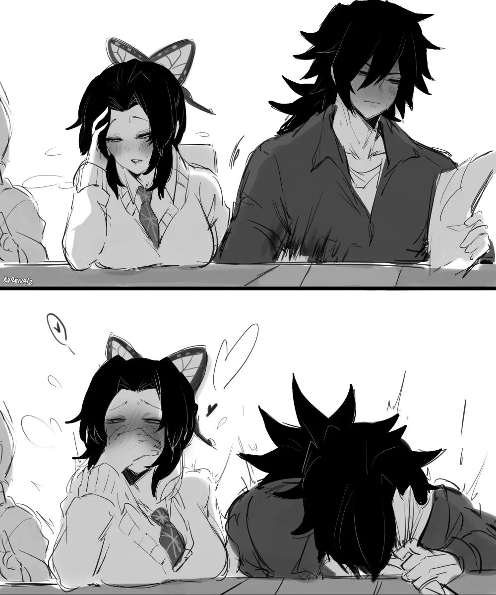Kochou Shinobu, Tomioka Giyuu by Kurenaiz (Kuayrenaiz)