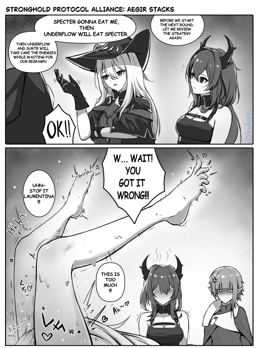 Skadi (Arknights), Surtr (Arknights) by Okukin 07