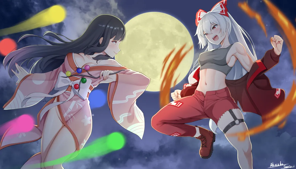 Fujiwara No Mokou, Houraisan Kaguya by Akasaka Sato