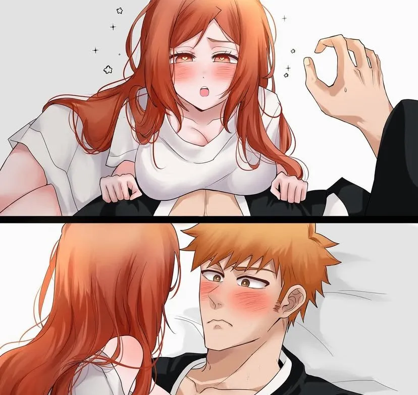 Inoue Orihime, Kurosaki Ichigo by Sela (Chanppu)