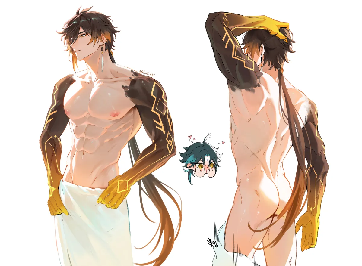 Zhongli (Genshin Impact), Xiao (Genshin Impact) by Lji 321