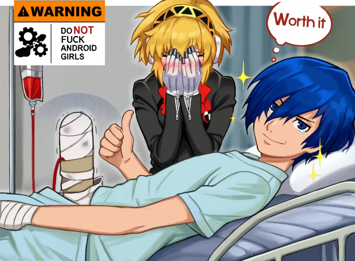 Yuuki Makoto (Persona 3), Aigis (Persona) by Neggoartz
