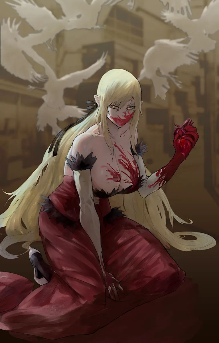 Oshino Shinobu, Kiss-Shot Acerola-Orion Heart-Under-Blade by Arqa