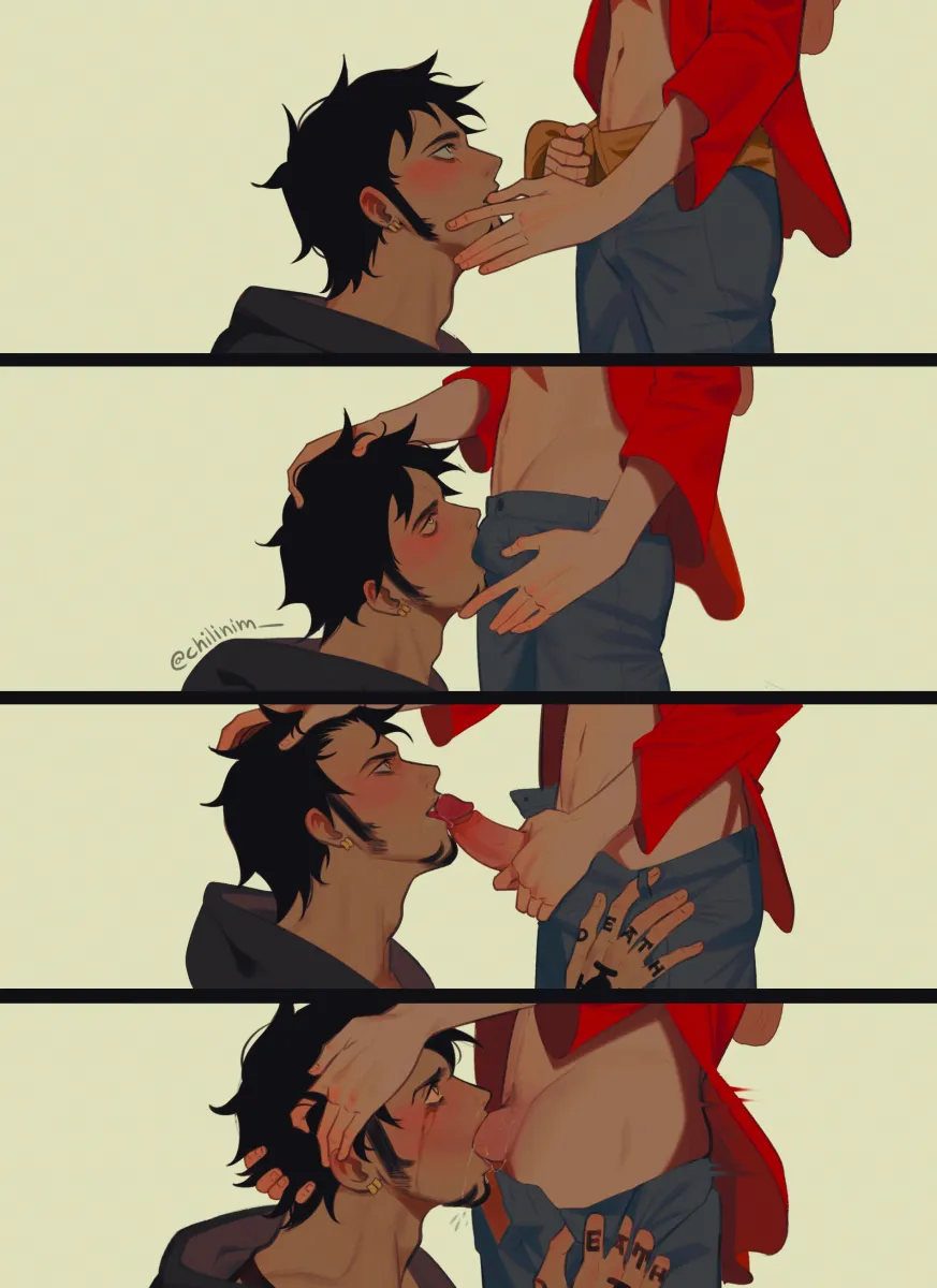 Monkey D. Luffy, Trafalgar Law by Chilinim
