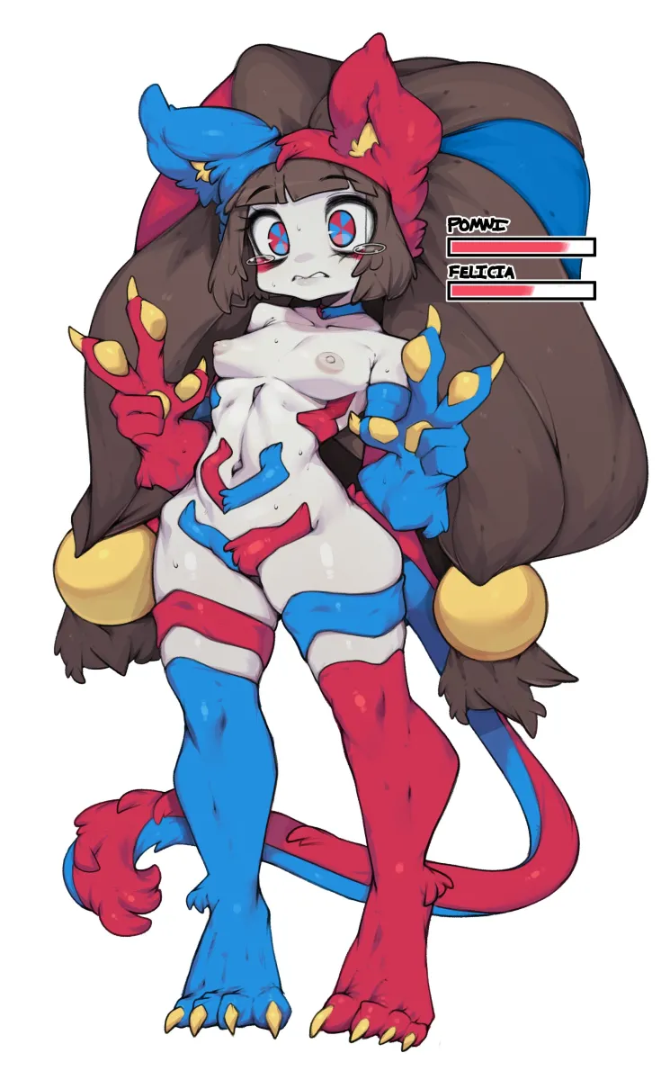 Felicia (Darkstalkers), Pomni (The Amazing Digital Circus) by Slugbox