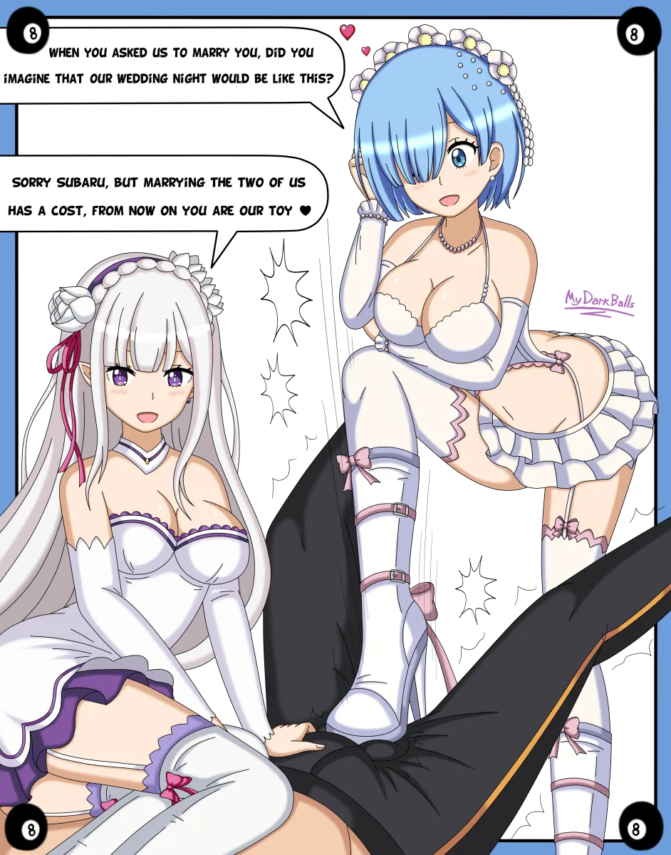 Rem (Re:zero), Emilia (Re:zero) by Mydarkballs