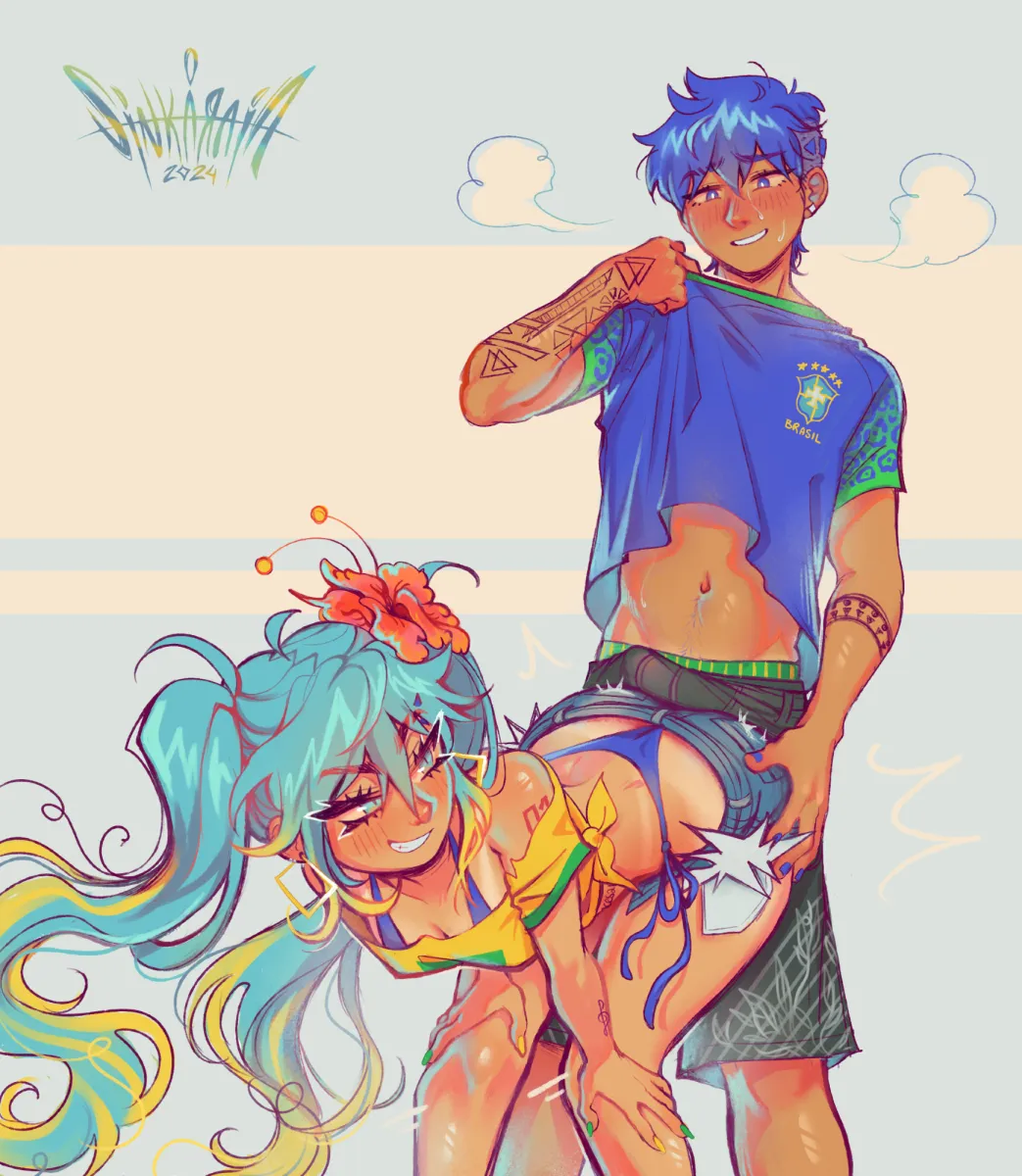 Hatsune Miku, Kaito (Vocaloid) by Sintastein