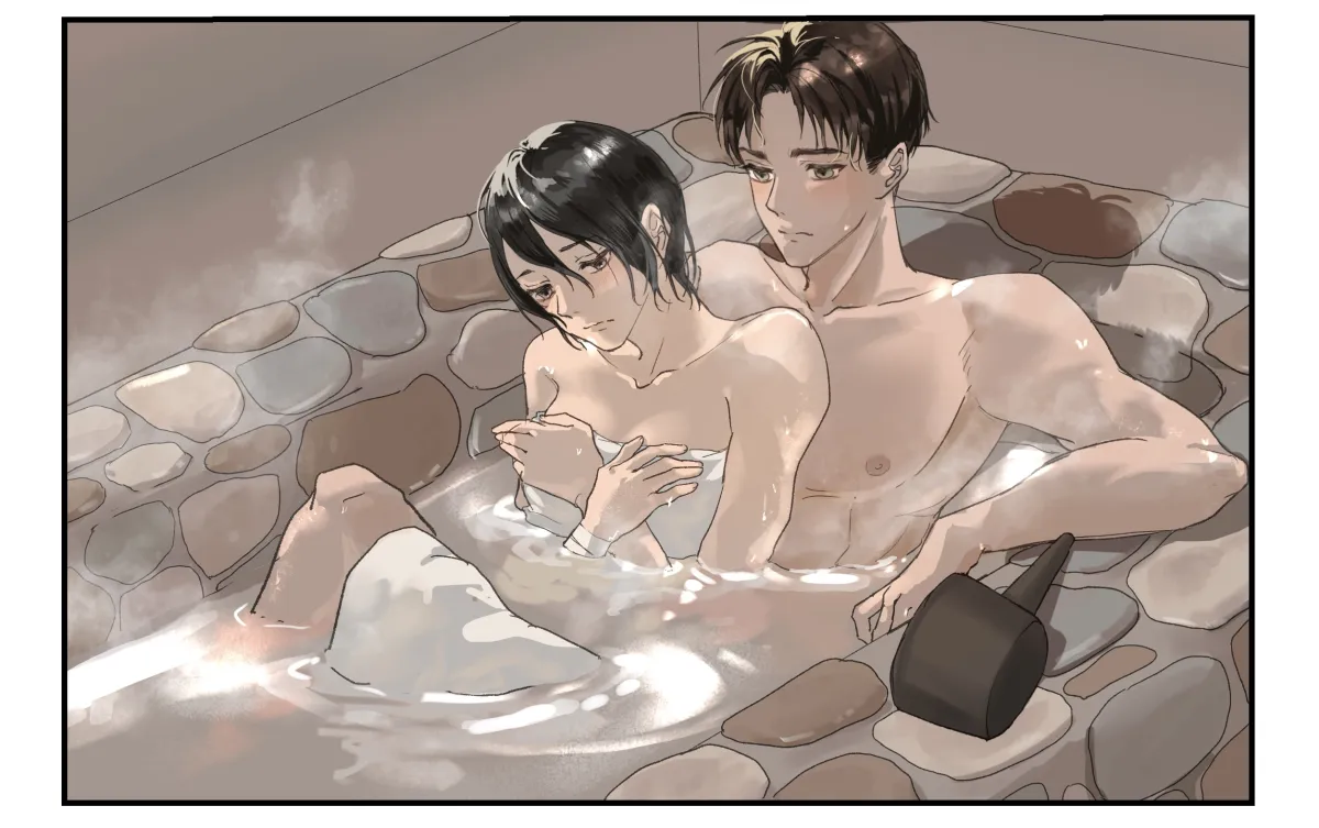 Mikasa Ackerman, Eren Yeager by Zhuse Fuxianqing