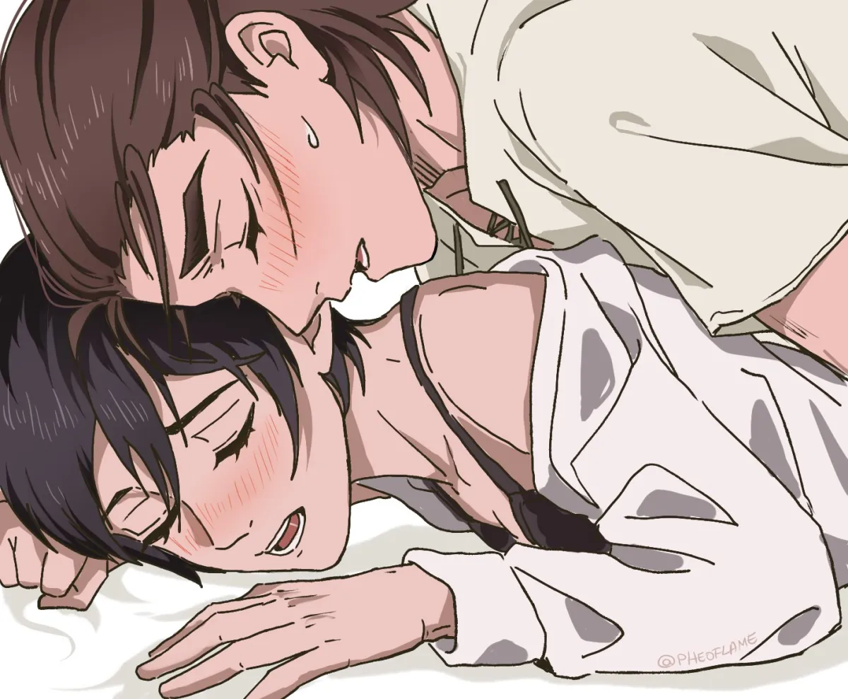 Mikasa Ackerman, Eren Yeager by Pheoflame