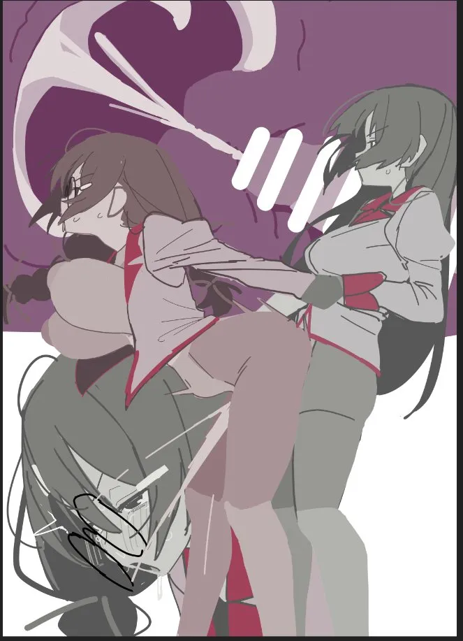 Senjougahara Hitagi, Hanekawa Tsubasa by Homura Shinji