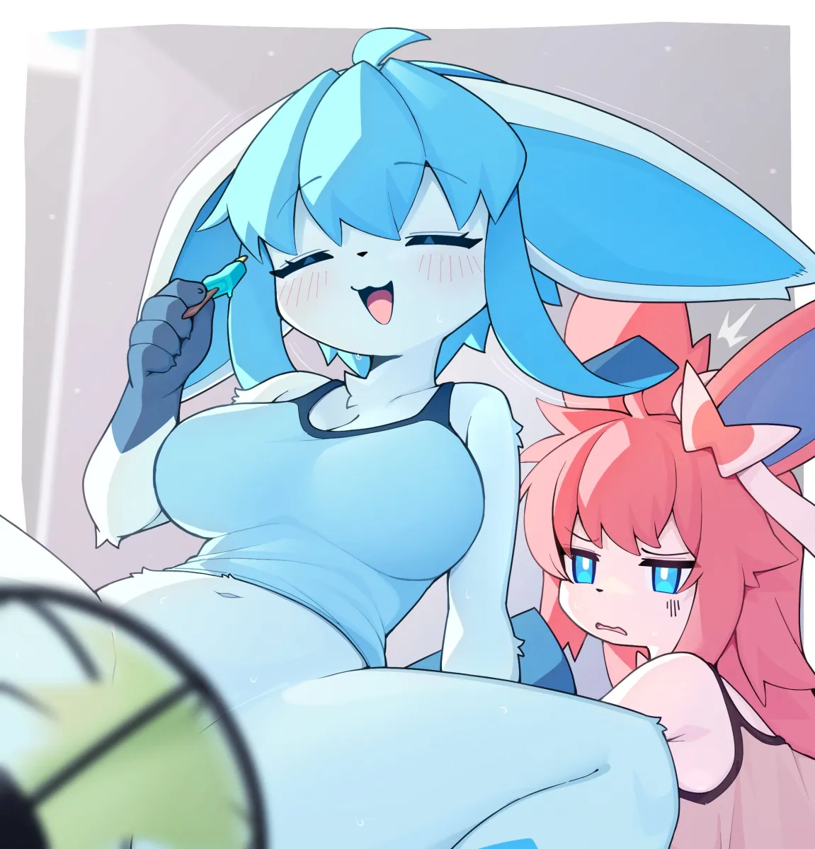 Sylveon, Glaceon by Dev Voxy