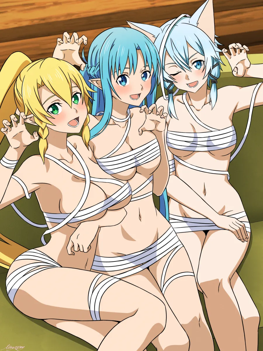 Asuna (Sao), Sinon by Mysteryctu