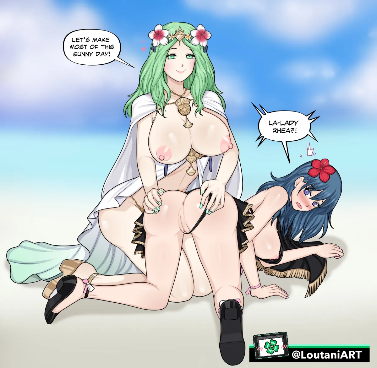 Female Byleth (Fire Emblem), Rhea (Fire Emblem) by Loutani