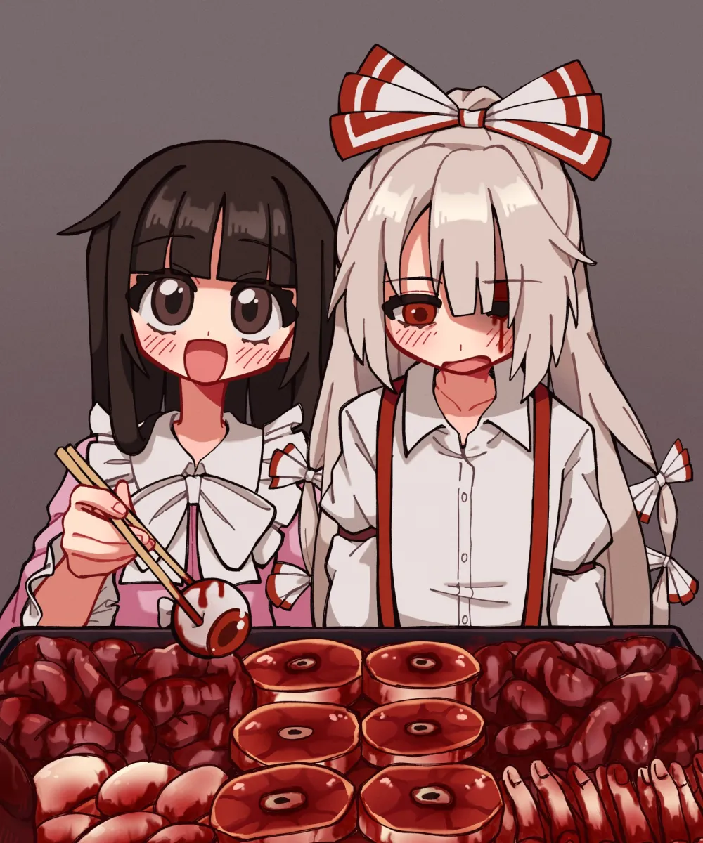 Fujiwara No Mokou, Houraisan Kaguya by Kitnoko