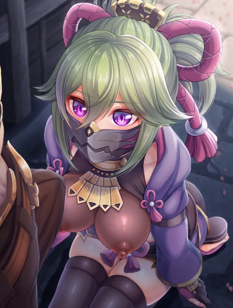 Aether (Genshin Impact), Kuki Shinobu by Can (Canzume)