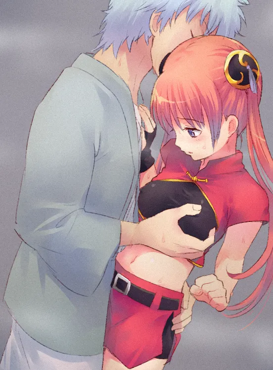 Sakata Gintoki, Kagura (Gintama) by Ginkamiaki