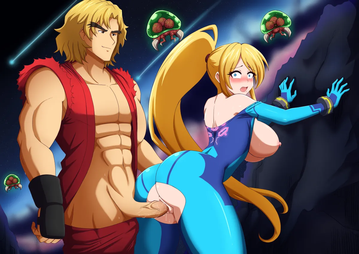 Samus Aran, Ken Masters by Kmkz-Art