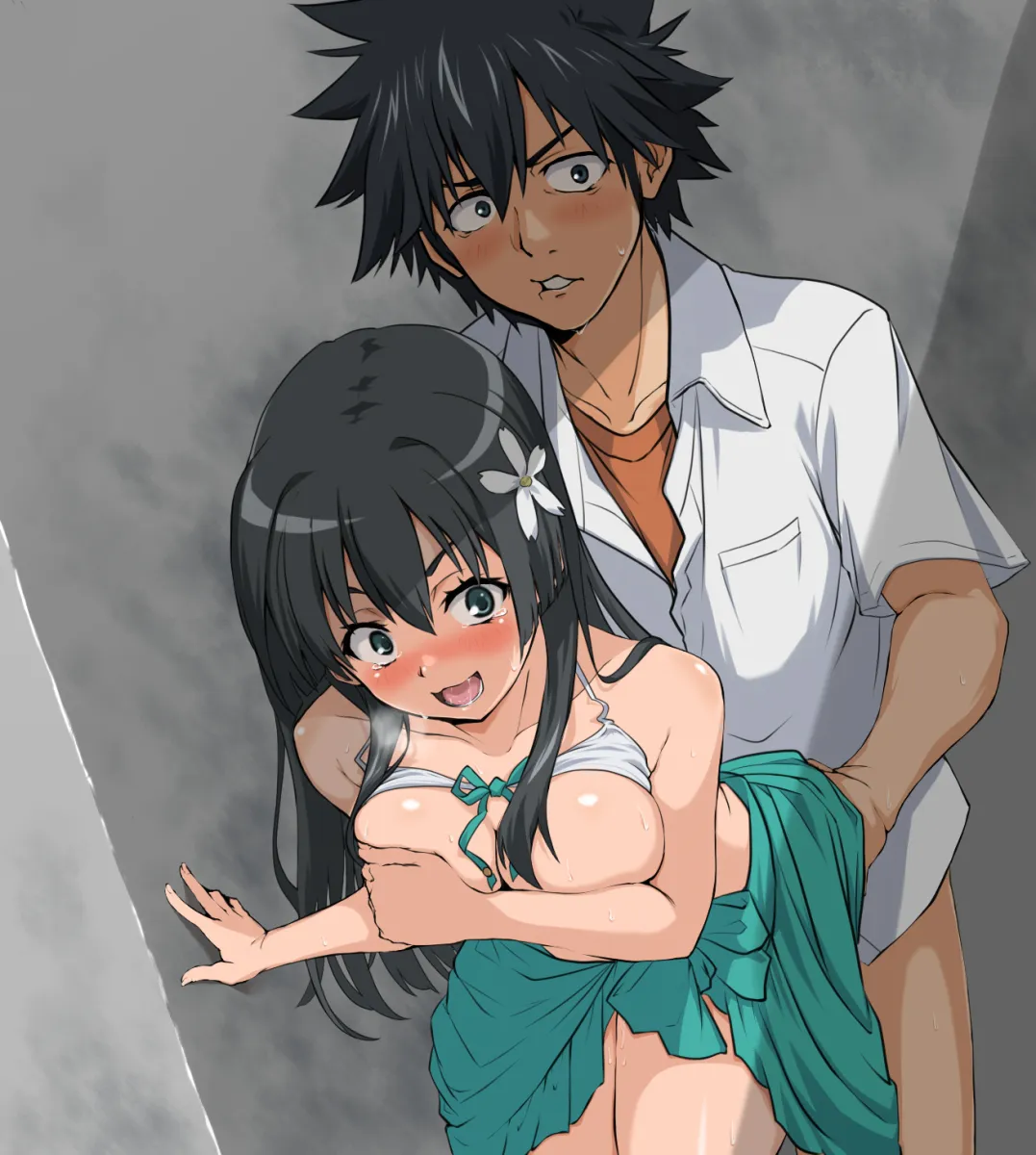 Kamijou Touma, Saten Ruiko by Infinite Moppy