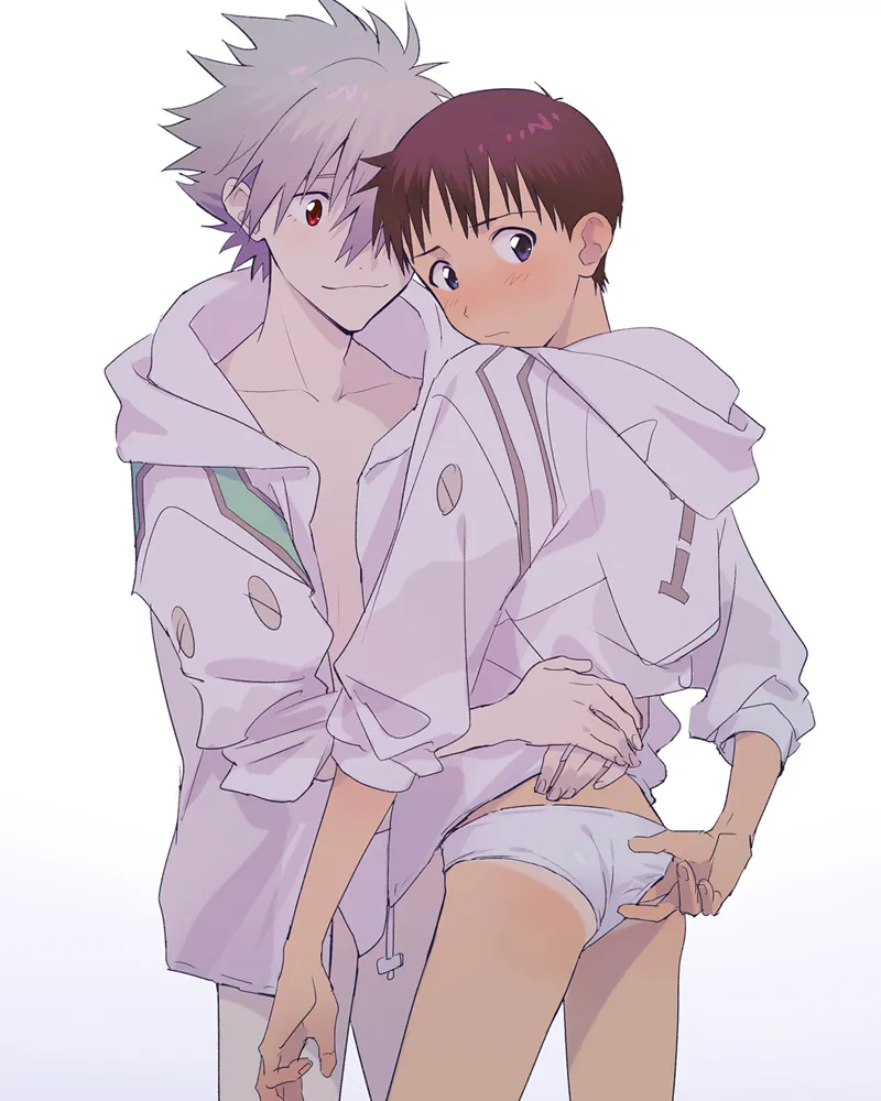 Ikari Shinji, Nagisa Kaworu by 11Kkr