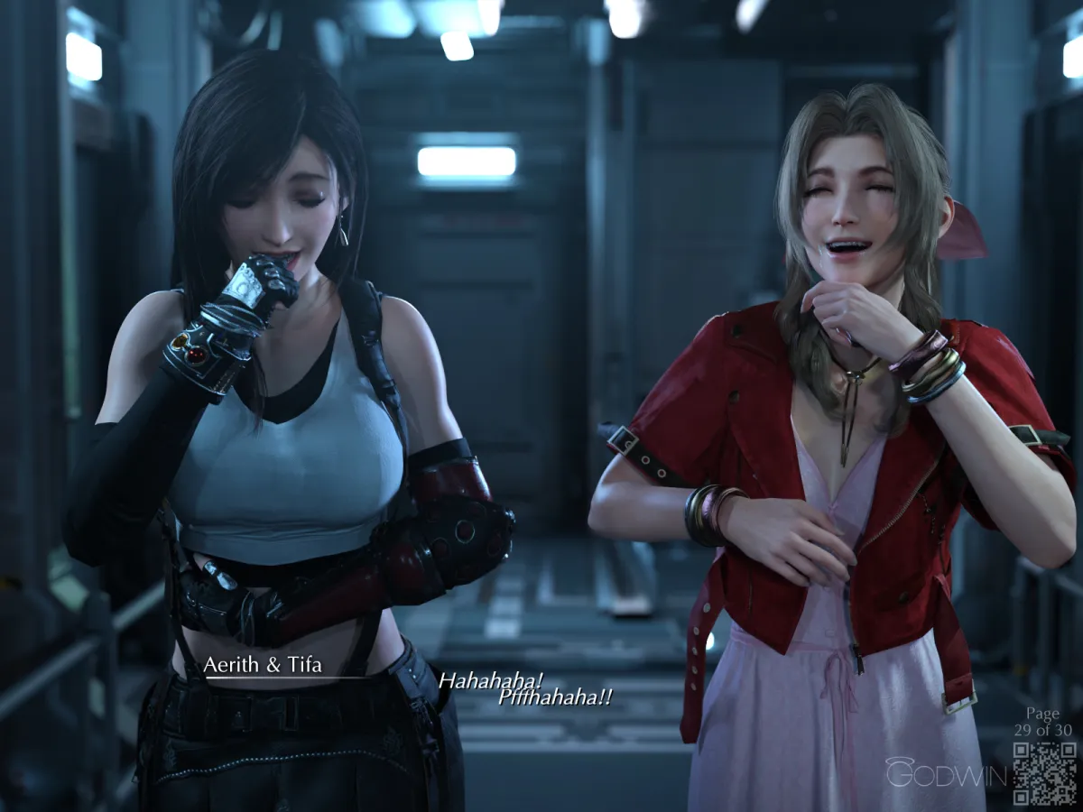 Tifa Lockhart, Aerith Gainsborough by Godwin3D