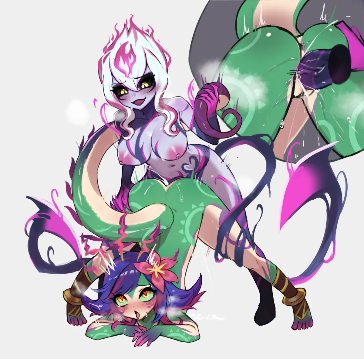 Evelynn (League), Neeko (League) by Biyon Tran