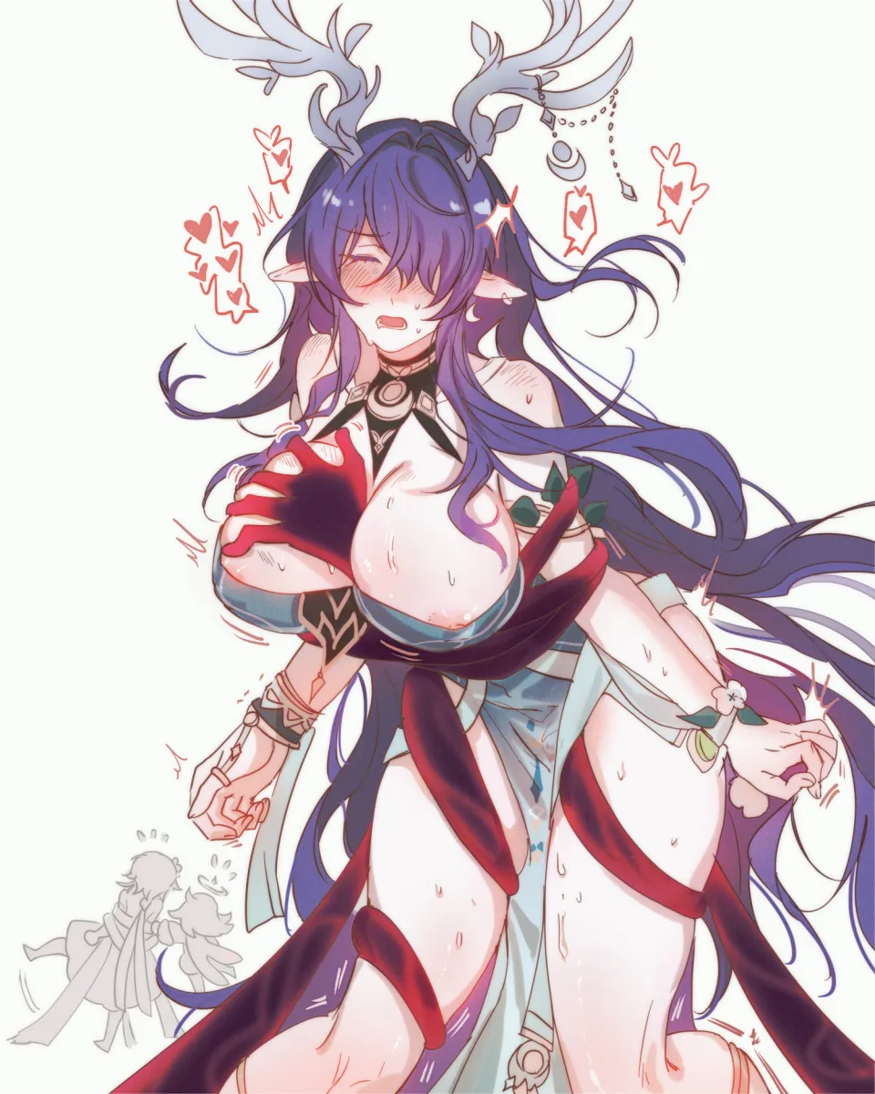 Lumine (Genshin Impact), Paimon (Genshin Impact) by Dimshibe