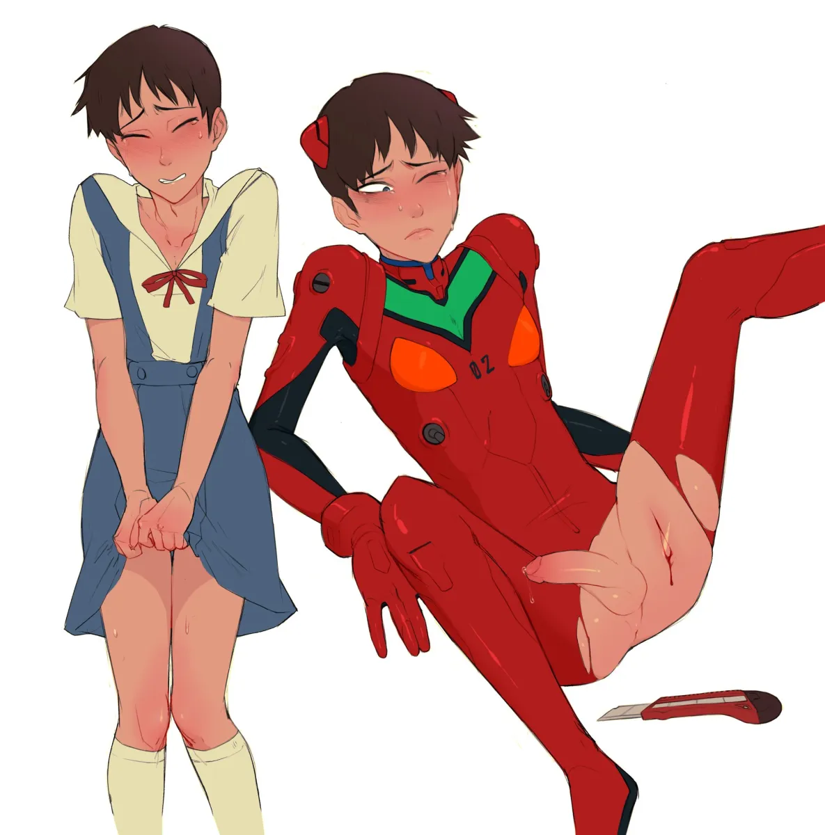 Souryuu Asuka Langley, Ikari Shinji by Haruhssment
