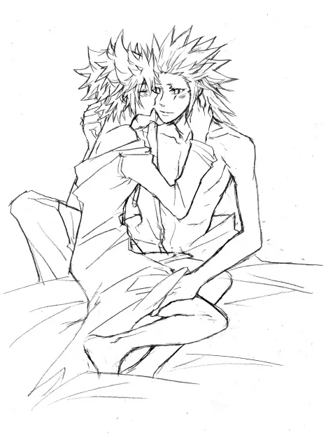 Roxas, Axel (Kingdom Hearts) by Rrr