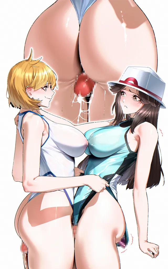Misty (Pokemon), Leaf (Pokemon) by Tamamoice