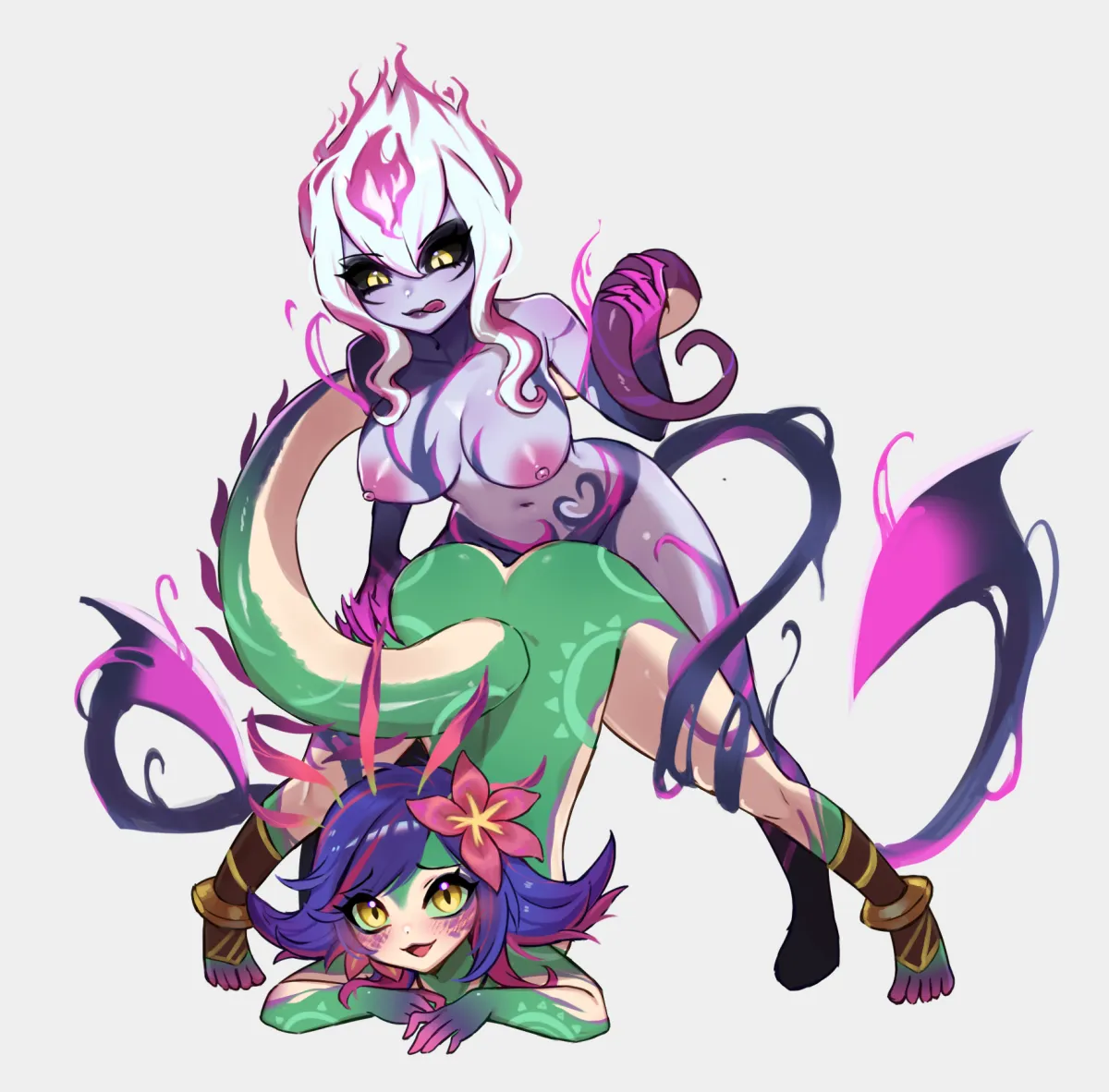 Evelynn (League), Neeko (League) by Biyon Tran