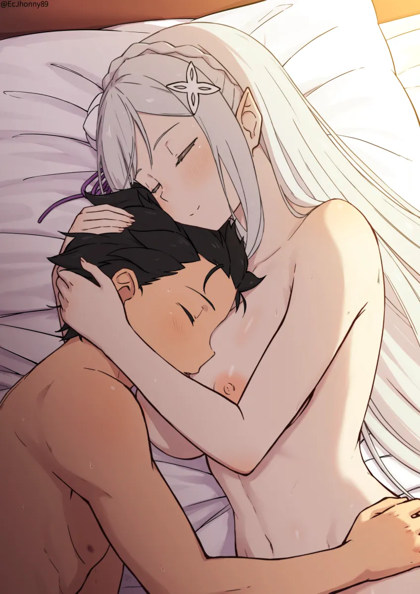 Emilia (Re:zero), Natsuki Subaru by Ecjhonny89