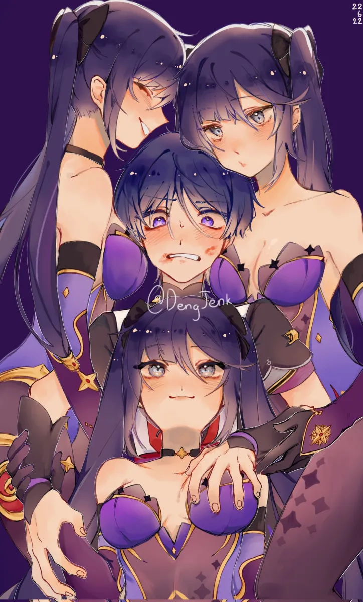 Scaramouche (Genshin Impact), Mona (Genshin Impact) by Dengjenk